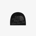 ALD / The North Face Jacquard Beanie with gray logos on front. Black color.