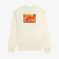 ALD/The North Face Long-Sleeve Explorer Tee in off-white with yellow-orange photo and logo on the upper back.
