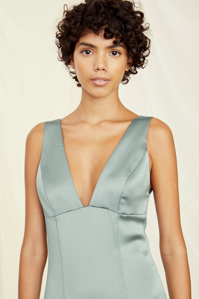Liquid Satin Amsale Long Bridesmaid Dress Leif