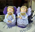Angelo Natalizio, angelo fatto a mano. Regalare un angelo per Natale, Angelo in tessuto, angelo per cameretta,  Angioletto pieno di fiori di lavanda in stoffa lilla e con dettagli oro. Ideale come regalino natalizio e come bomboniera. Angelo per albero di Natale