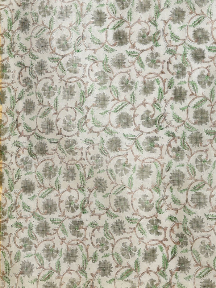 Indiehaat | Pure Kota Doria Blockprint Suit Green