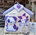 Casetta profumata, idee regalo lavanda, decorazione casa con cane,