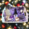gift box natale con spray profuma biancheria treccia sapone sacchetto lavanda angelo gessetto albero presepe idea regalo natale artigianale profumata