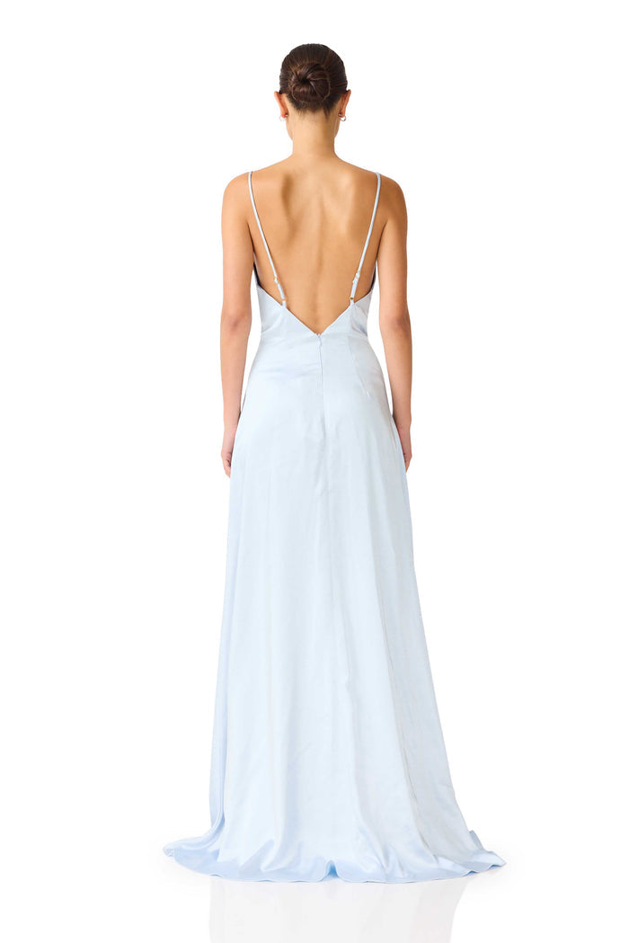 Clementine Cowl Neck Maxi Dress in Pale Blue