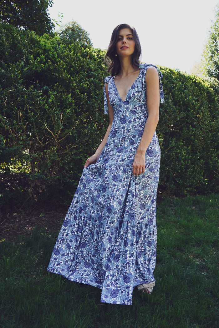 Clementine Dress in Porcelain Petals