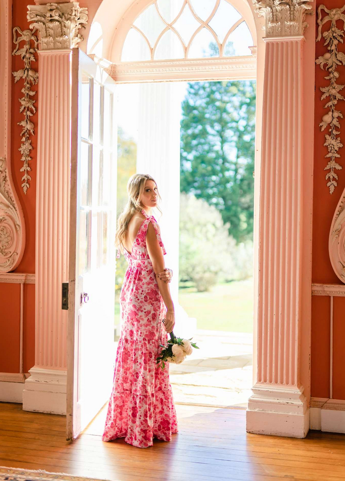 Clementine Dress in Raspberry Chateau