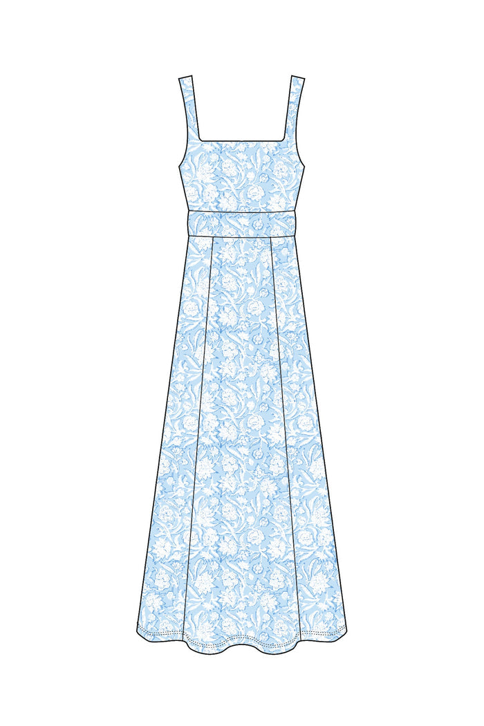 Cosette Dress in Ocean Mist
