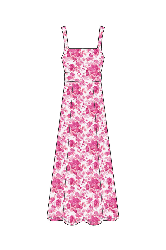 Cosette Dress in Raspberry Chateau