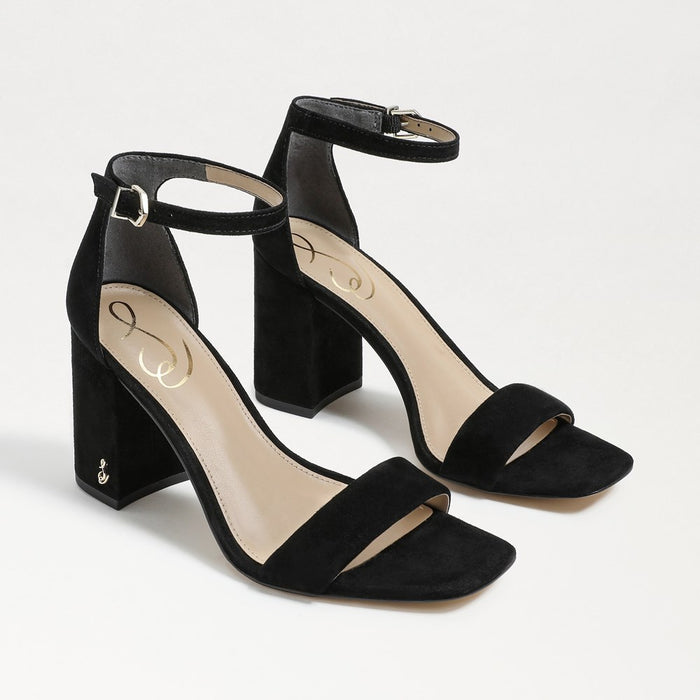Daniella Block Heel Sandal in Black Suede