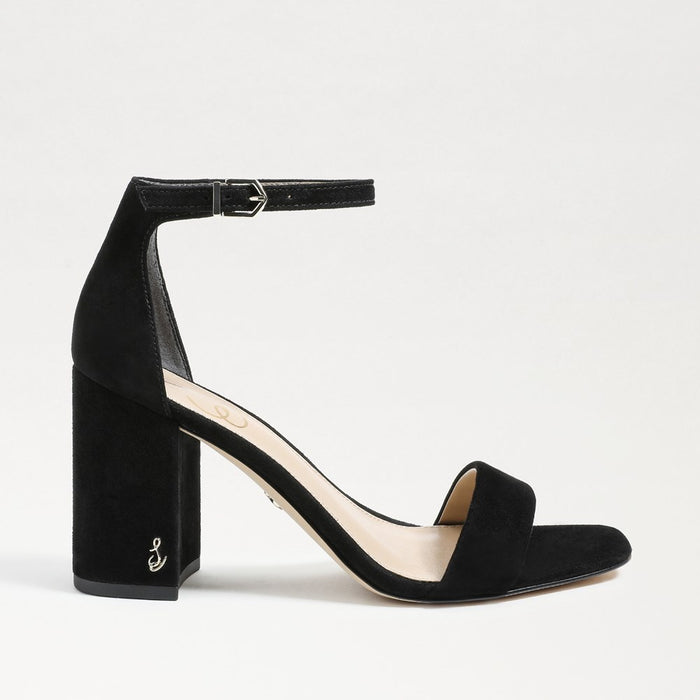 Daniella Block Heel Sandal in Black Suede
