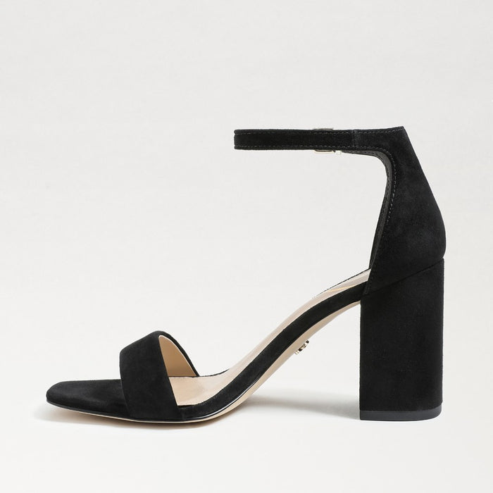 Daniella Block Heel Sandal in Black Suede
