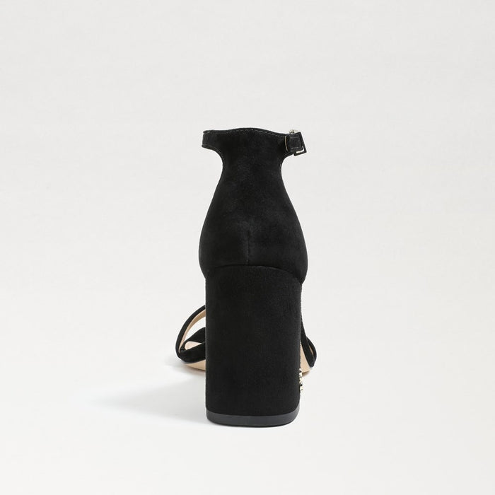 Daniella Block Heel Sandal in Black Suede