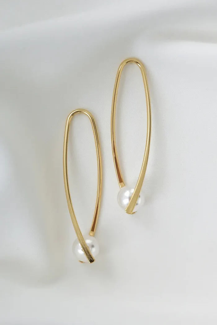 Danna Gold and Pearl Statement Earring