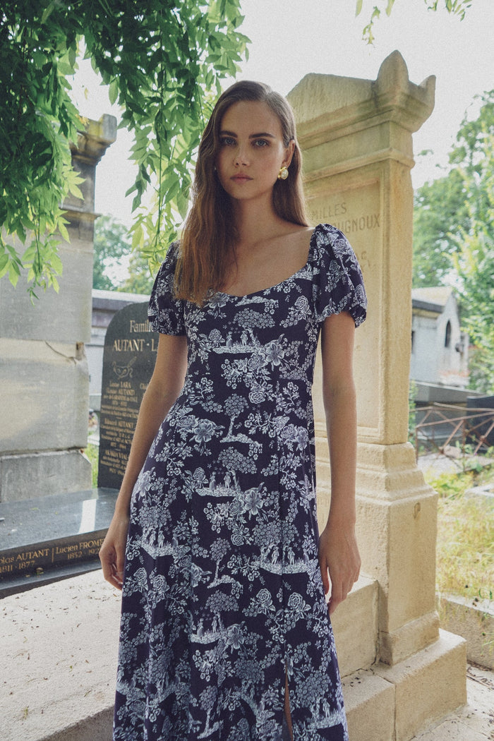 Elizabeth Dress in French Country Navy