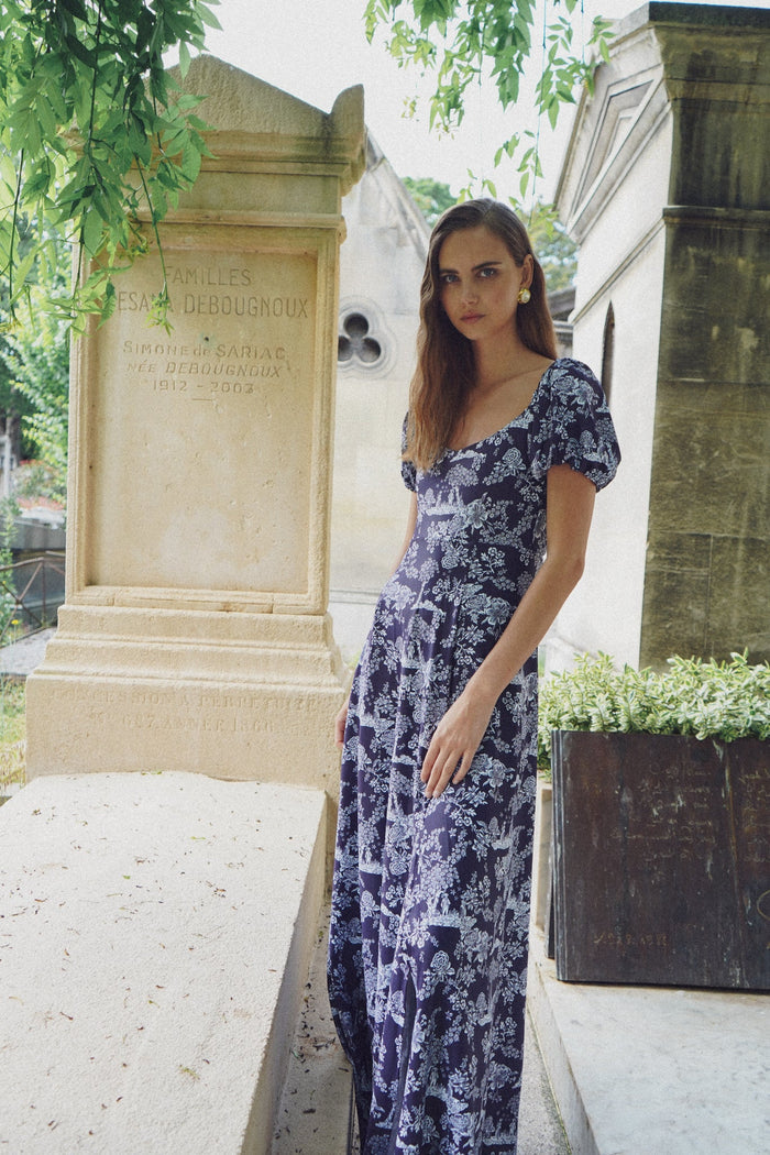 Elizabeth Dress in French Country Navy