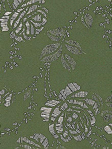 Embossed Gilt Floral Satin Twill Fabric by the Yard