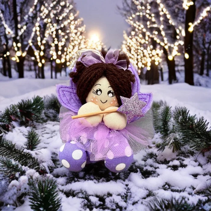 fatina castana con lavanda idea regalo natale fatina profumata artigianale decorazione natalizia alla lavanda regalo originale donna ragazza handmade lavandeto