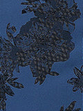 Flocked Floral Satin Twill Fabric by the Yard