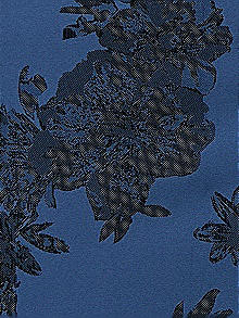 Flocked Floral Satin Twill Fabric by the Yard