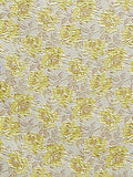 Golden Yellow Floral Jacquard Fabric by the Yard