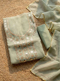 Indiehaat | Organza Silk Gota Patti Suit Set Green