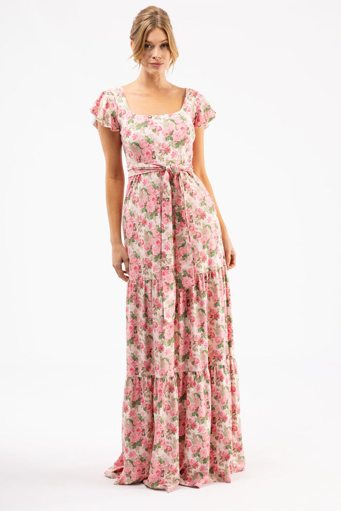 Isabella Dress in Betrothed Rose