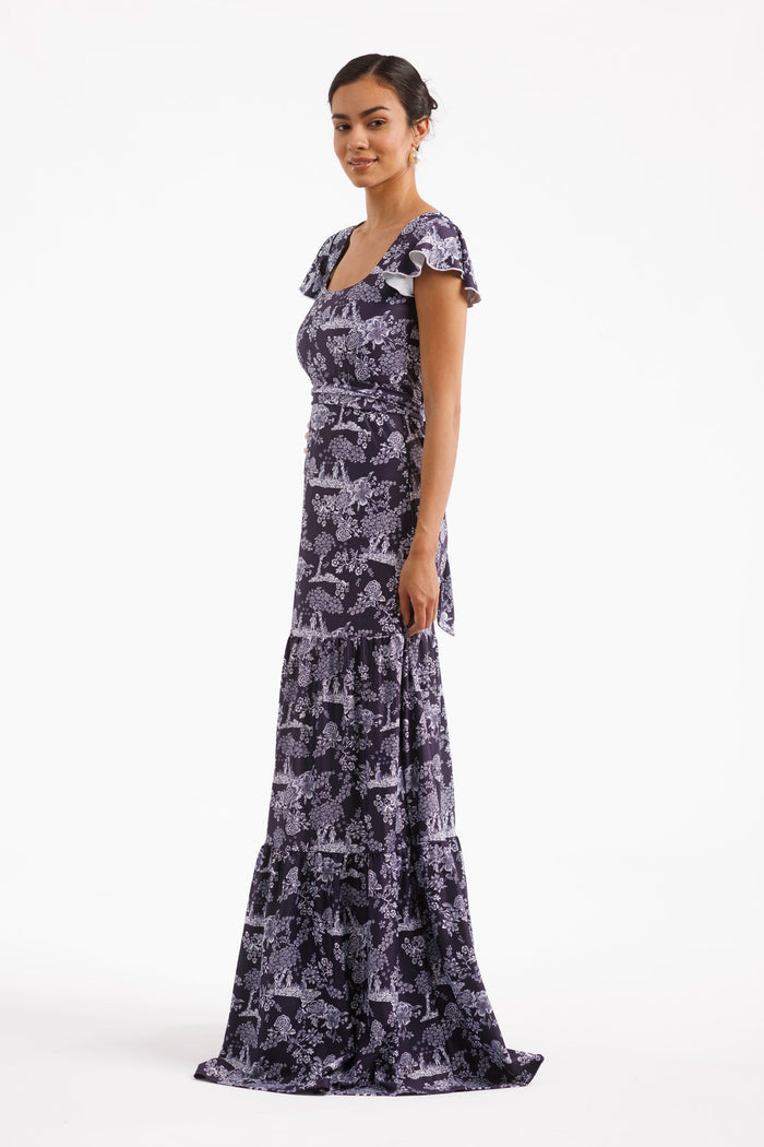 Isabella Dress in French Country Navy