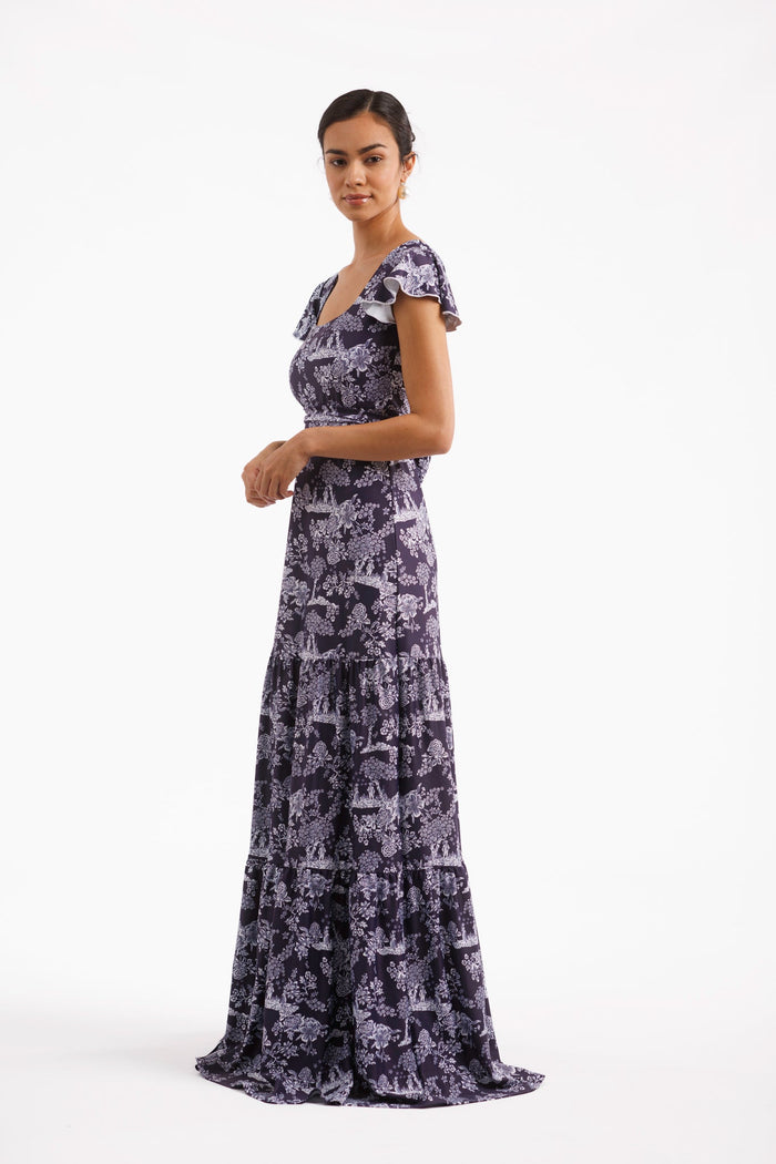 Isabella Dress in French Country Navy