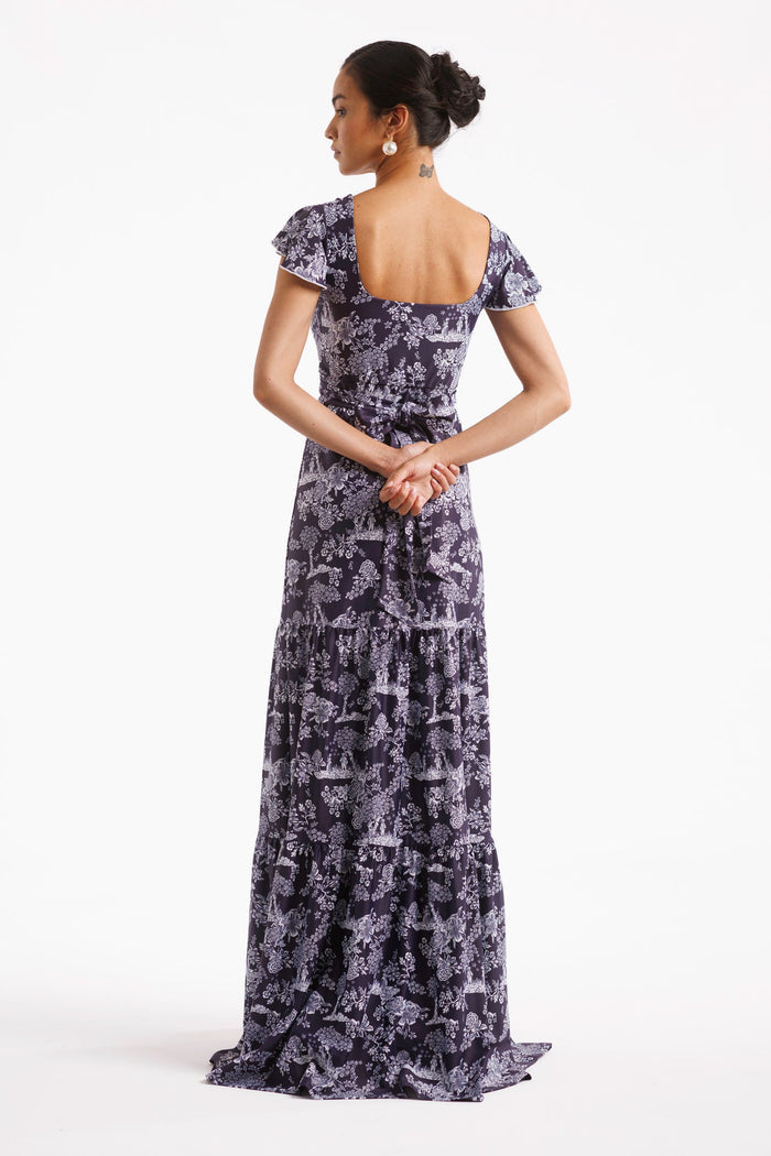 Isabella Dress in French Country Navy
