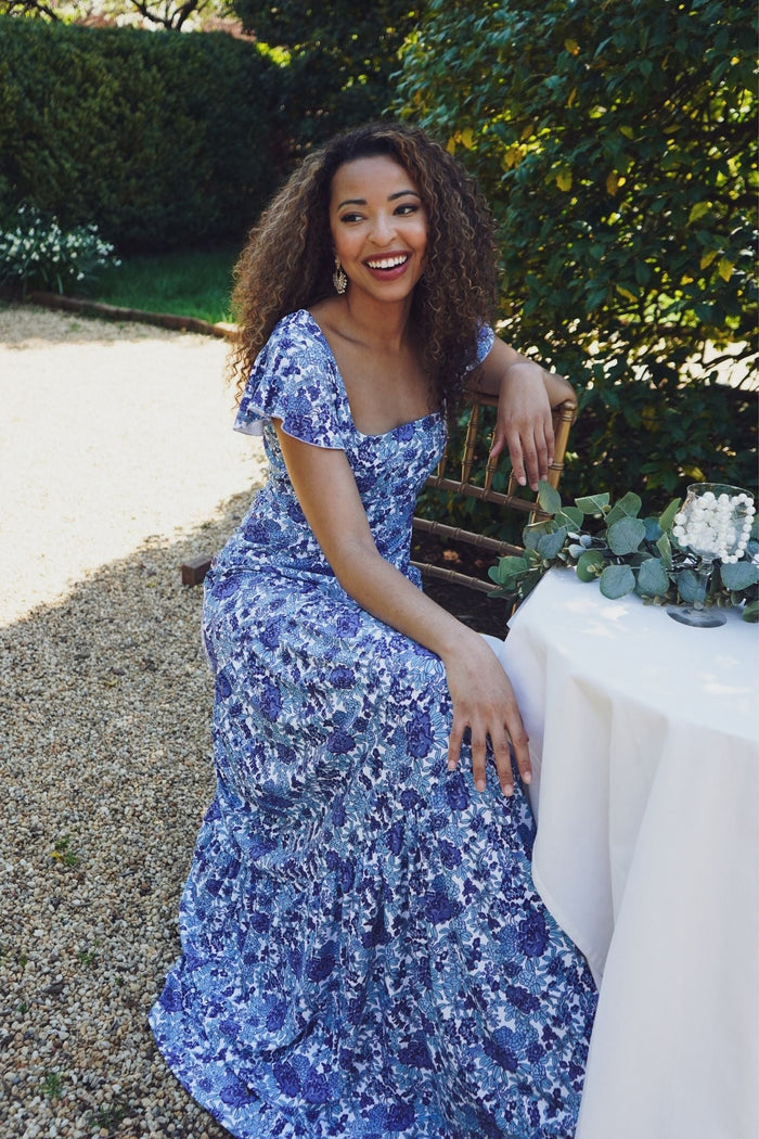 Isabella Dress in Porcelain Petals