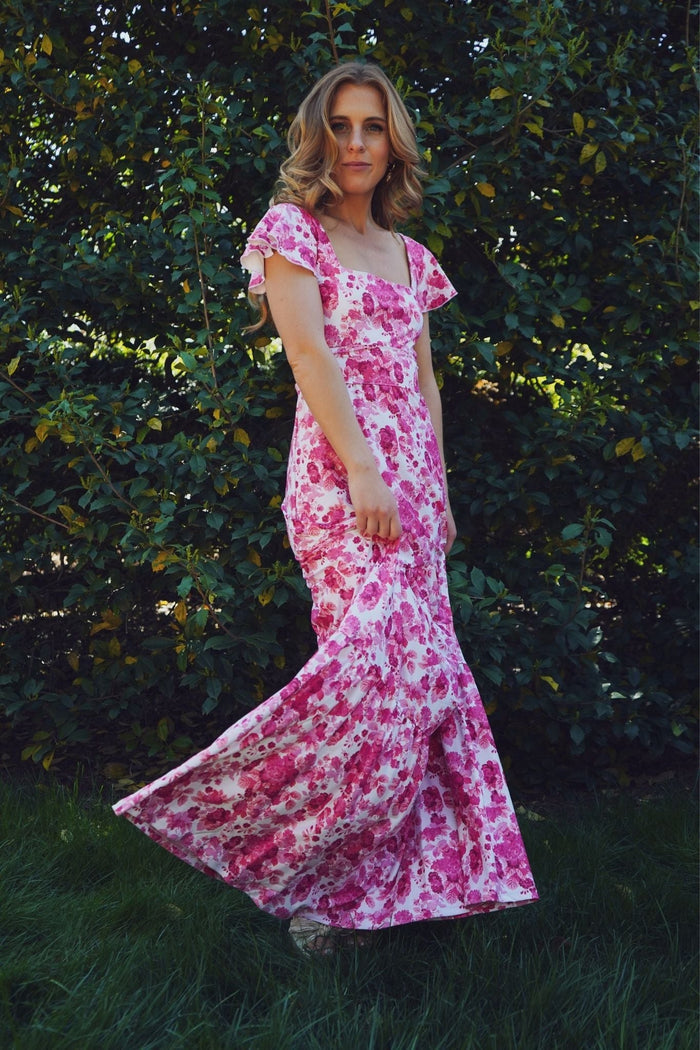 Isabella Dress in Raspberry Chateau