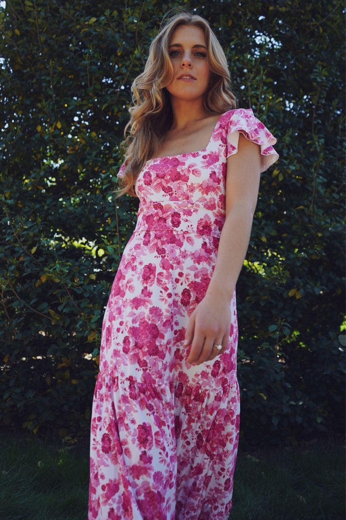 Isabella Dress in Raspberry Chateau