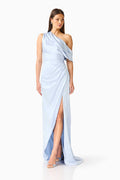 Isadora One Shoulder Gown in Pale Blue