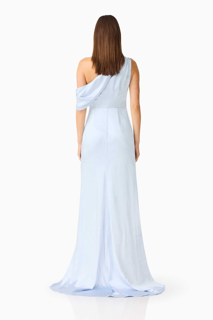 Isadora One Shoulder Gown in Pale Blue