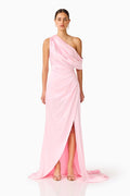 Isadora One Shoulder Gown in Pale Pink