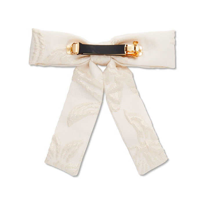 IVORY LILY JACQUARD ANTOINETTE BOW BARRETTE