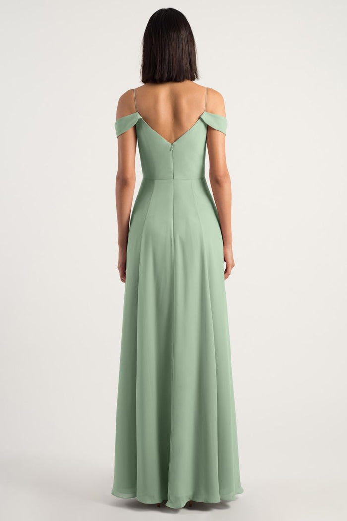 V-neckline, Luxe Chiffon, Off the shoulder