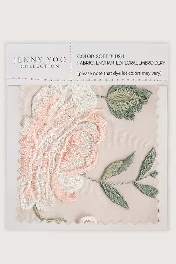 Jenny Yoo Enchanted Floral Embroidered Tulle Swatch Card