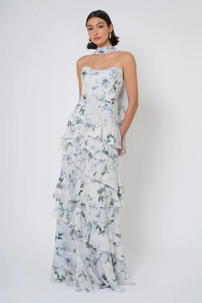 Jenny Yoo Printed Chiffon Bridesmaids SCARF ONLY