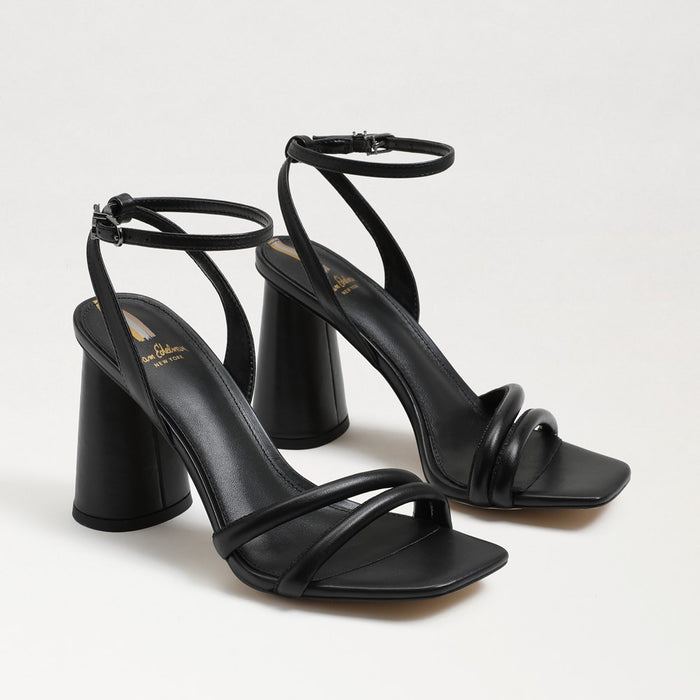 Kia Block Heel Sandal in Black Leather