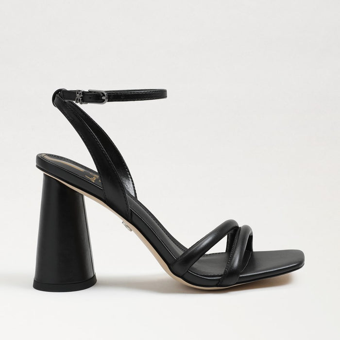 Kia Block Heel Sandal in Black Leather