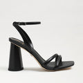 Kia Block Heel Sandal in Black Leather