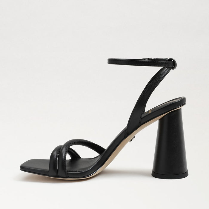 Kia Block Heel Sandal in Black Leather