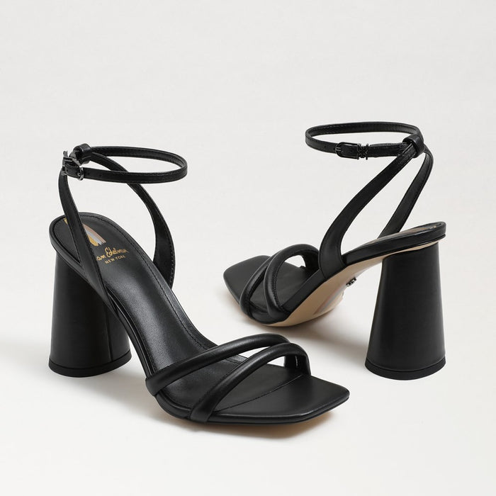Kia Block Heel Sandal in Black Leather