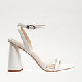 Kia Block Heel Sandal in Bright White Leather