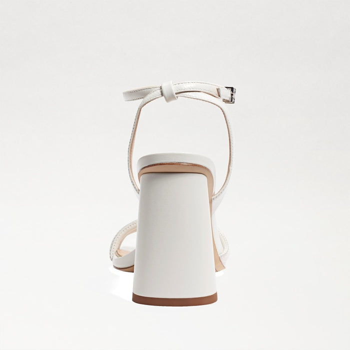 Kia Block Heel Sandal in Bright White Leather