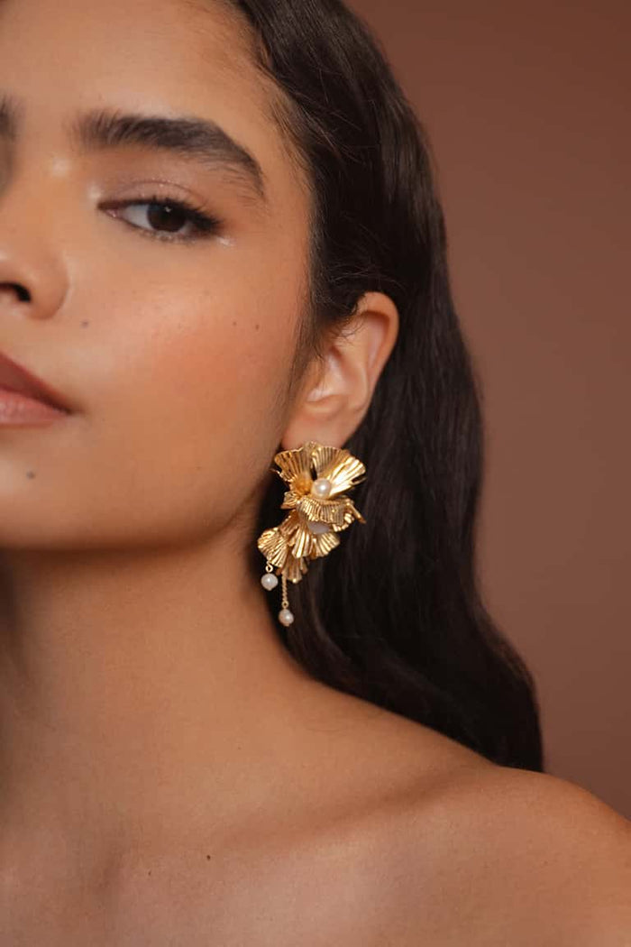 Lotus Floral Statement Earring