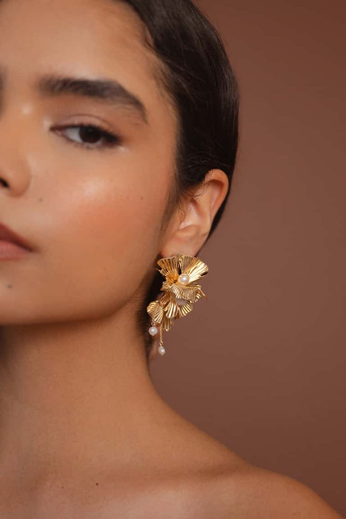 Lotus Floral Statement Earring