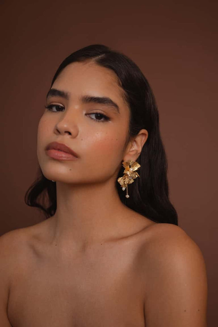 Lotus Floral Statement Earring