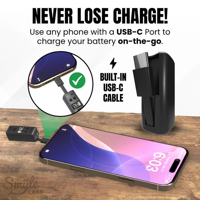 Mini Plug 510 Cart Battery with Built-in USB-C Cable By Smyle Labs - UK